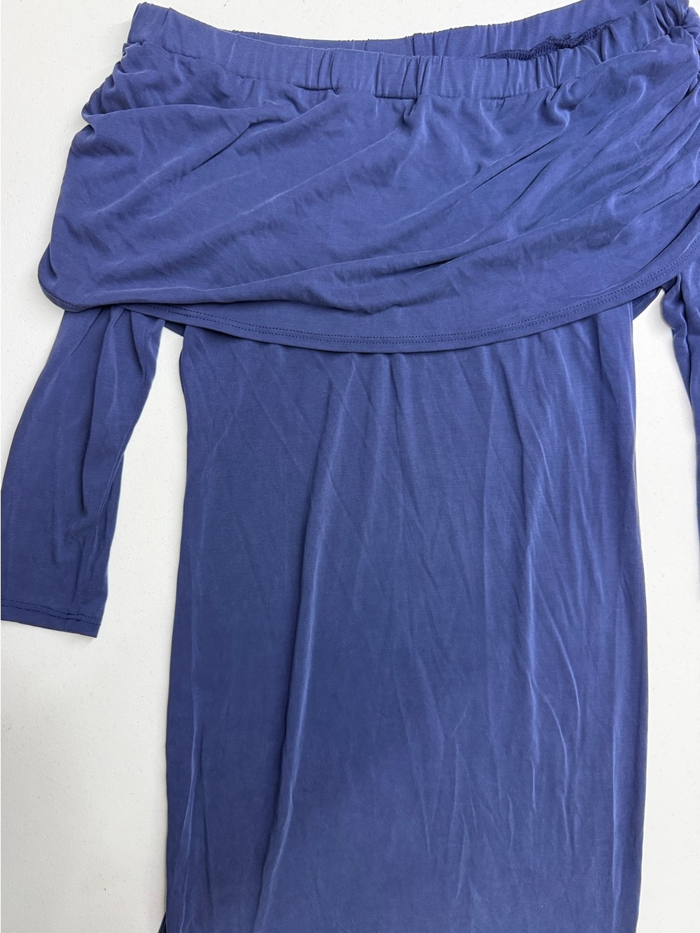 Westmoon Blue Off Shoulder Ruffle Dress Small Made in USA Size S